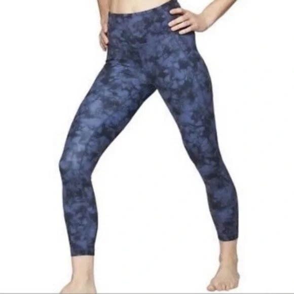 Athleta Pants - Athleta Tie Dye Salutation 7/8 Tight In Powervita™ Blue Small